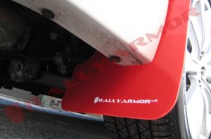 Subaru Impreza Mud Flaps - Rally Armor - UR Red Flap/White Logo - Red - `08-`11 Subaru Impreza Mud Flaps - Rally Armor - UR Red Flap/White Logo - Red - `08-`11
